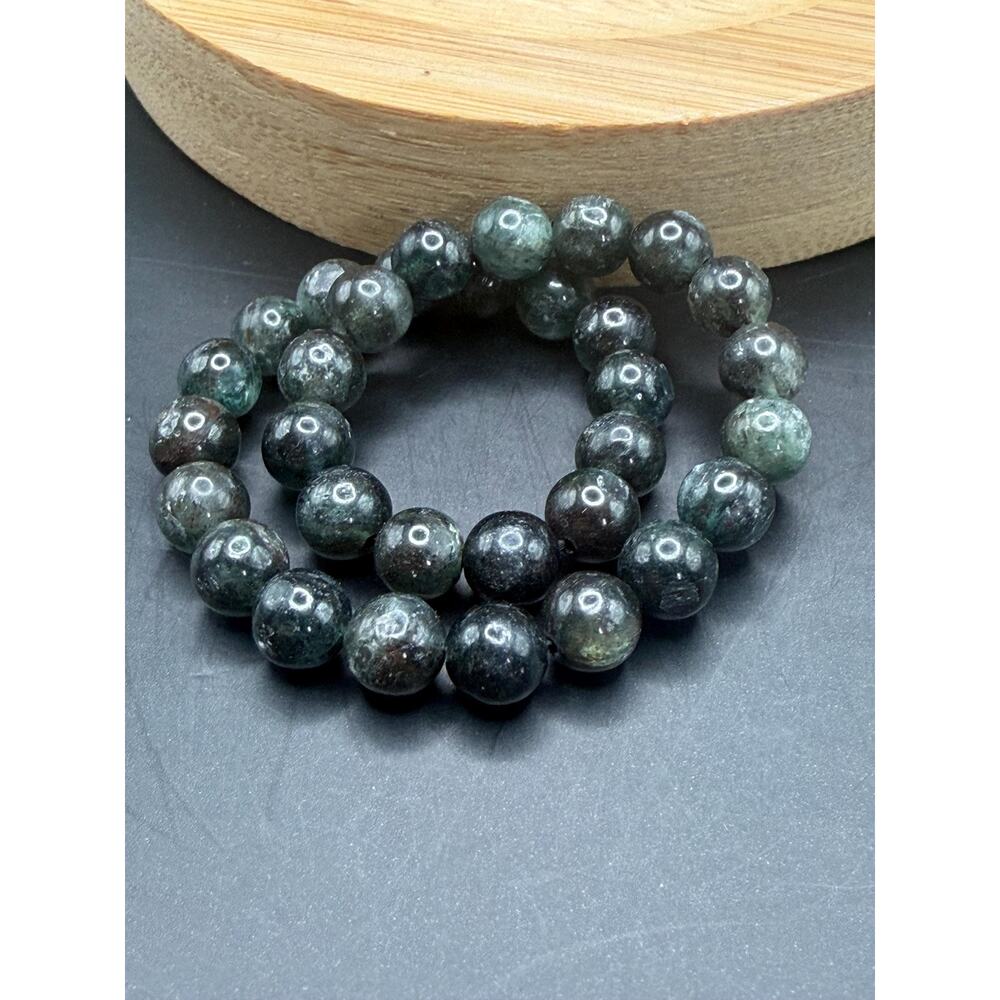 Dark Green Teal Kyanite 6mm Bracelet
